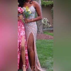Ashley Lauren Prom dress 112346 SKY/NUDE FITS LIKE SIZE 4